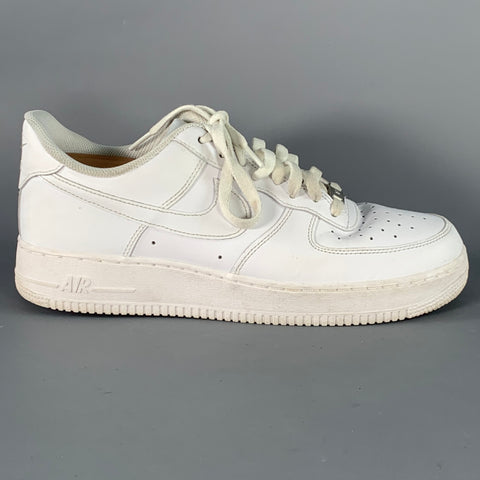 NIKE Size 10 White Leather Rubber Sole Platform Sneakers