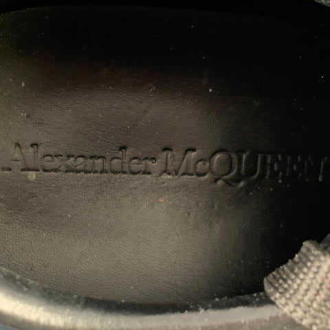 ALEXANDER MCQUEEN Size 11 Black Brown Shimmery Leather Chunky Sole Sneakers