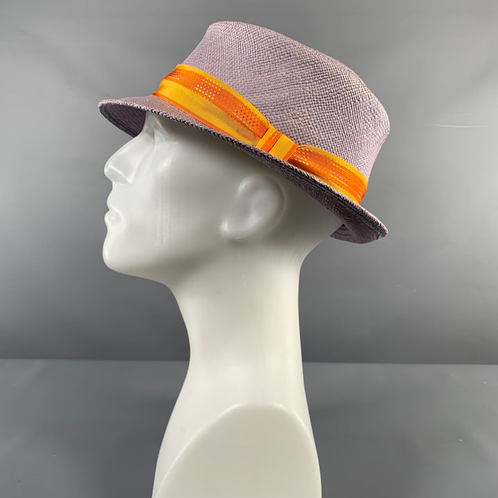 MAKINS Purple Orange Woven Straw Hats