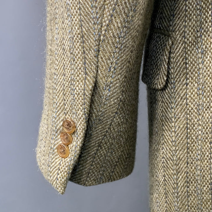 SOUTHWICK for O'CONNELL'S 42 Long Grey Blue Stripe Wool Notch Lapel Sport Coat