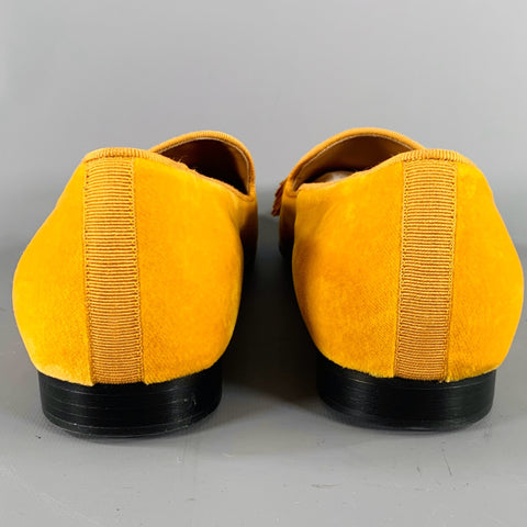 SUPERGLAMOUROUS Size 12 -Louis- Mustard Yellow Velvet Slip On Loafers