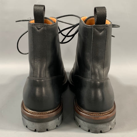 CHURCH'S Size 8 Black Leather Lace Up Boots