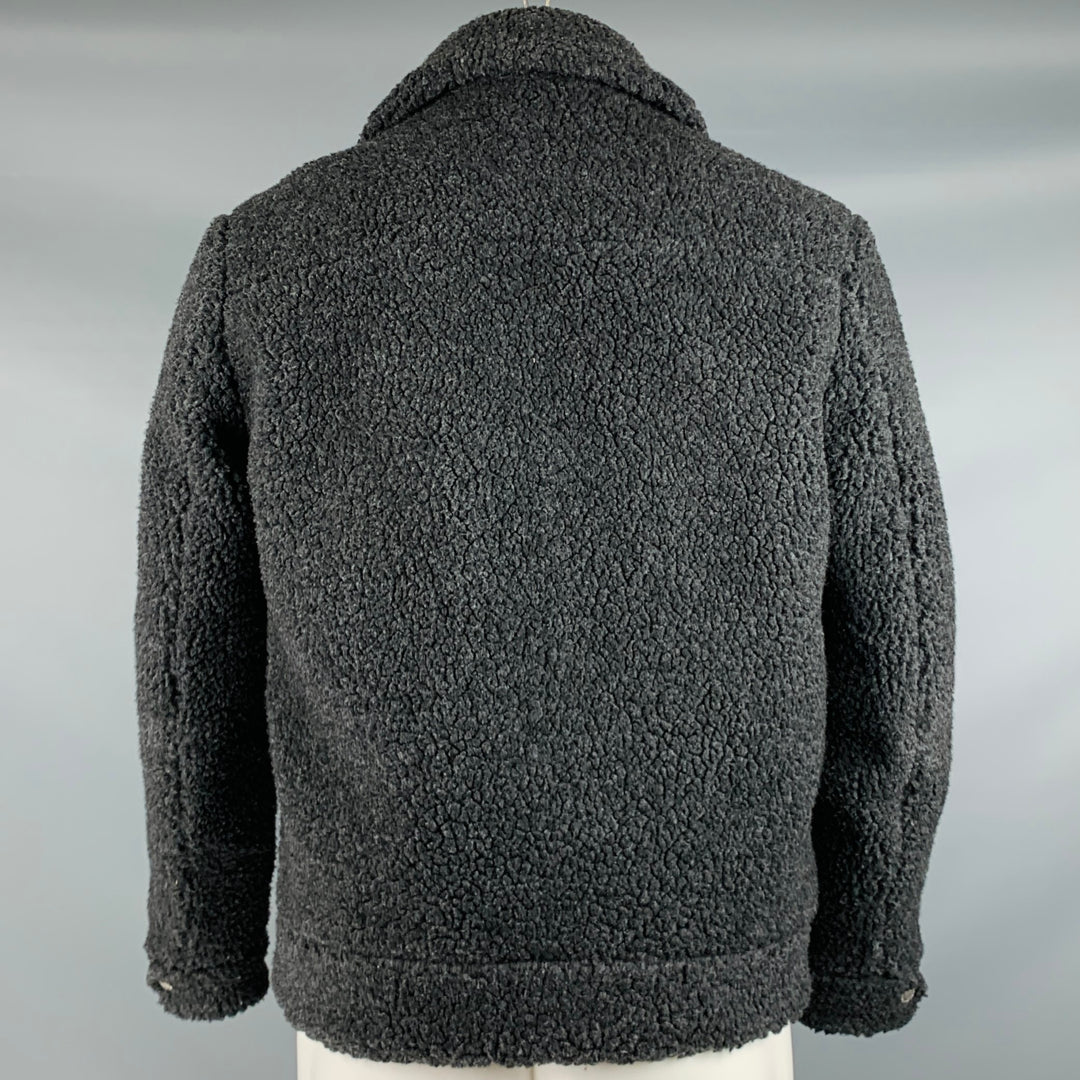 ALLSAINTS Size M -Bevin- Grey Charcoal Faux Fur Trucker Jacket