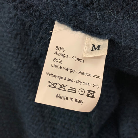 LANVIN Size M Blue Teal Alpaca Wool Toggle Closure Cardigan