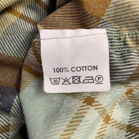 DRIES VAN NOTEN Robe Chemise à Carreaux en Coton Vert Marron Taille S