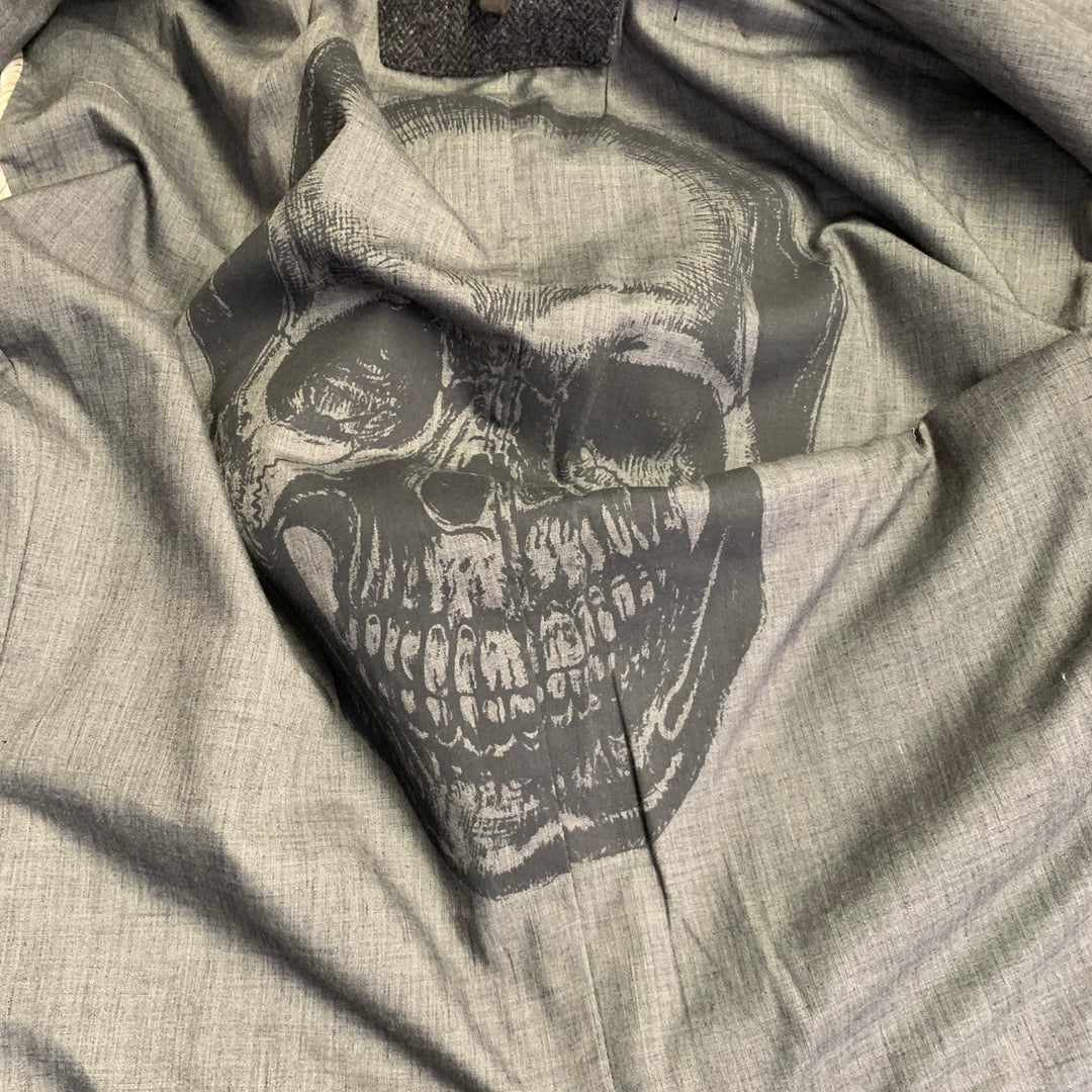 JOHN VARVATOS STAR USA Size 42 Grey Charcoal Herringbone Wool Blend Sport Coat