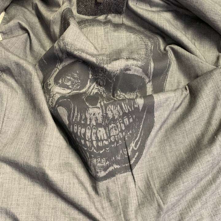 JOHN VARVATOS STAR USA Size 42 Grey Charcoal Herringbone Wool Blend Sport Coat