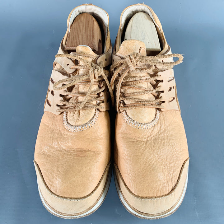 HENDER SCHEME Size 12 MIP-12 Beige Natural Leather Lace-Up Sneakers
