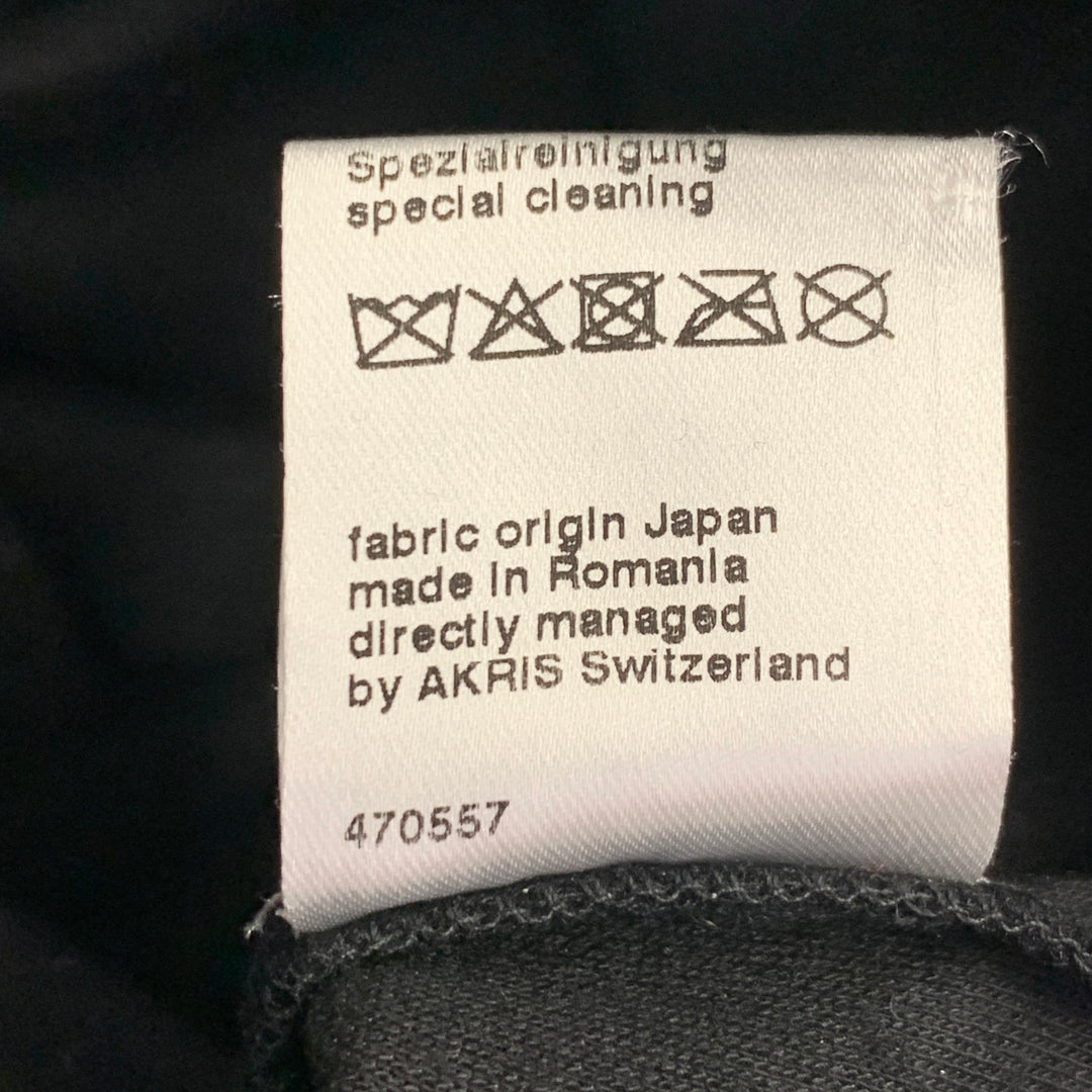 AKRIS Size 10 Black Viscose Blend Polka Dot Crew Neck T-Shirt