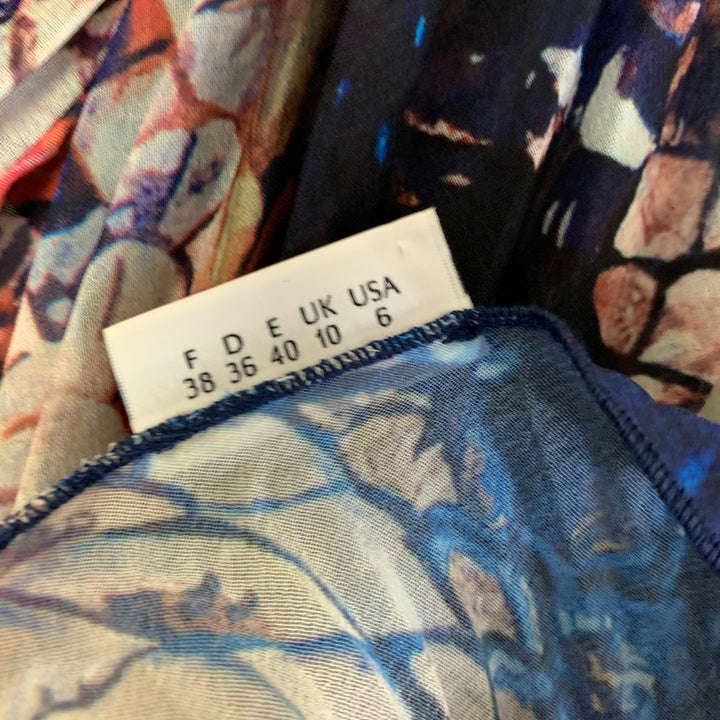 LA PERLA Size 6 Multi-Color Polyester Pleated Halter Dress