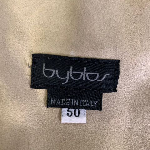 BYBLOS Size M Khaki Green Suede Trucker Jacket