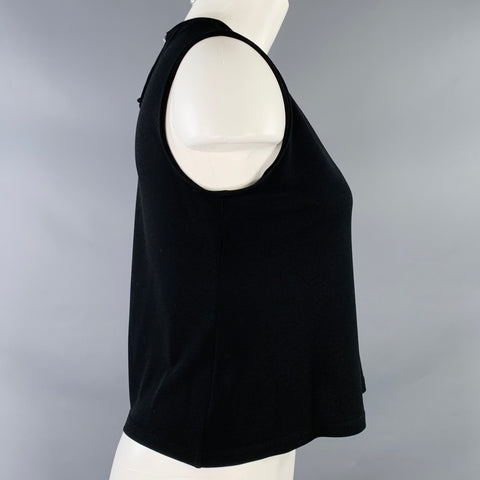 GIANNI VERSACE Size 8 Black Sleeveless Casual Top