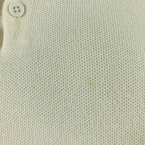 SUNSPEL Size XL Off White Pique Cotton Short Sleeve Polo