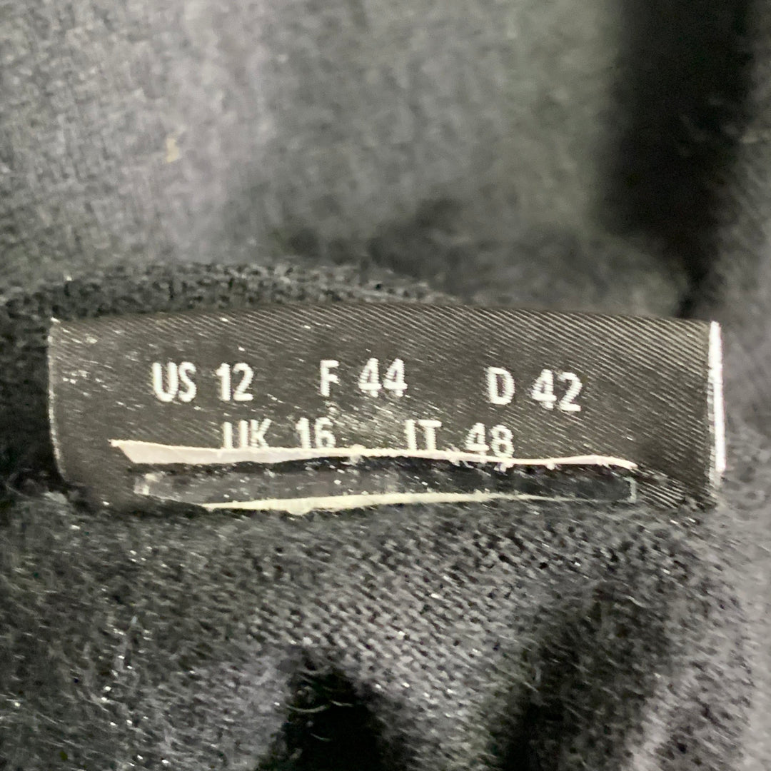 AKRIS Size 12 Black Cashmere Layered Crew Neck Pullover