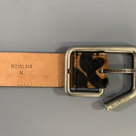 ACNE STUDIOS Brown Black Leopard Pony Leather Belt