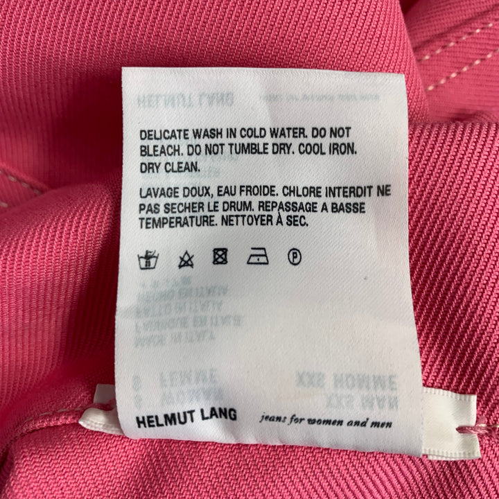 HELMUT LANG Size S Pink Cotton Blend Trucker Jacket