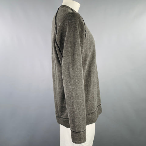 Sweat-shirt ras du cou en coton et chanvre VOLLEBAK, taille L, gris et noir, avec liseré contrastant