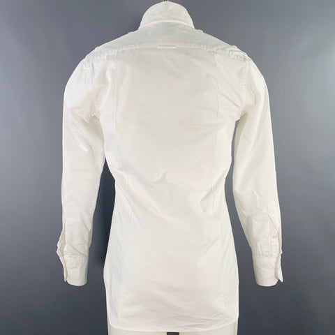 THOM BROWNE Size M White 2 Pockets Long Sleeve Shirt