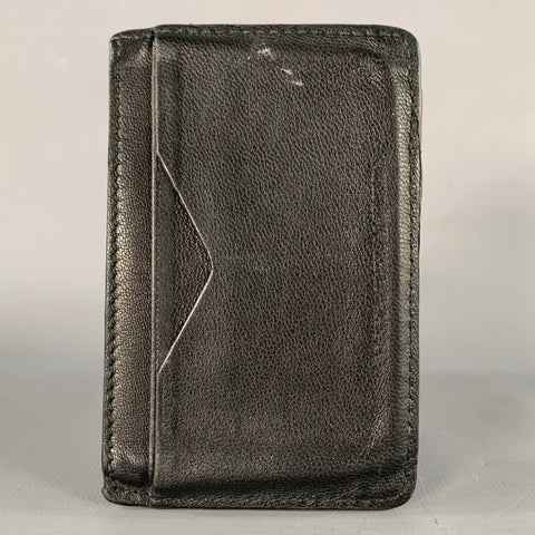 ALEXANDER MCQUEEN Black Spine Embossed Leather Cardholder Wallet