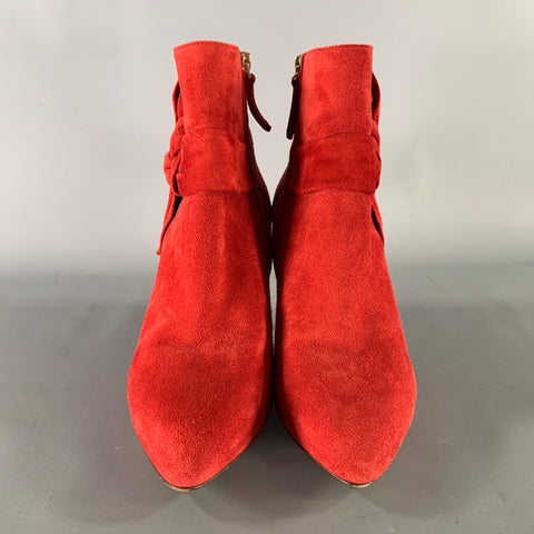 VALENTINO Size 9.5 Red Suede Suede Boots