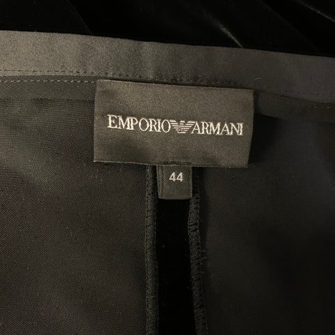EMPORIO ARMANI Size 8 Black Viscose &  Cupro Straight leg Dress Pants