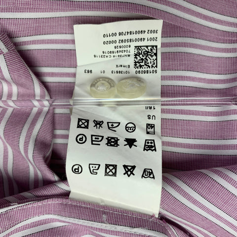 HUGO BOSS Chemise à manches longues en coton rayée violet et blanc taille L