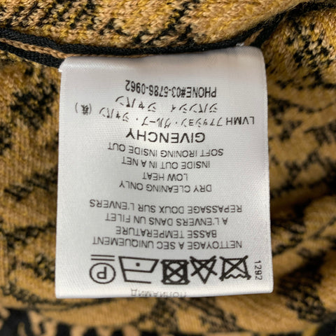 GIVENCHY Taille XS Pull à col roulé léopard en laine mélangée chameau noir