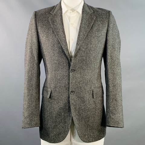BURBERRY PRORSUM Size 42 Grey Black Heather Wool Notch Lapel Sport Coat