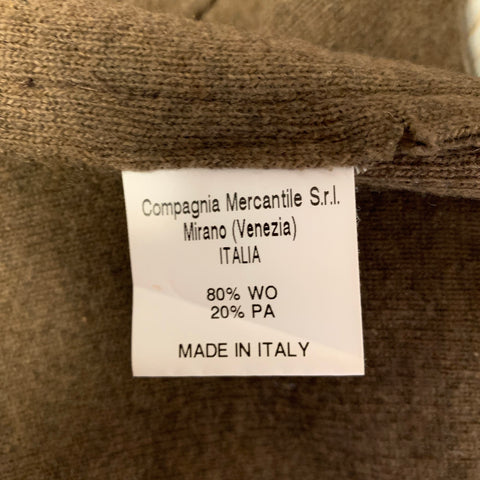 BARENA Taille 44 Veste de sport marron en mélange de laine à col châle