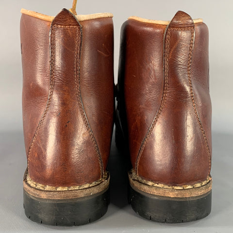 JOHNSTON & MURPHY Size 10 Brown Leather Lace-Up Hiking Ankle Boots