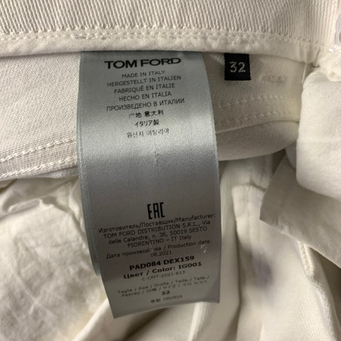 TOM FORD Size 32 Silver Cotton & Elastane Metallic Zip Fly Jeans