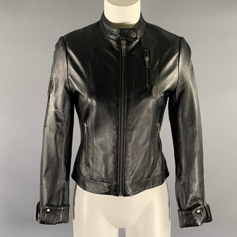 WEST COAST LEATHER Size 2 Black Leather Lambskin Jacket