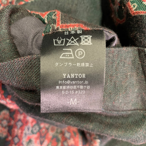 YANTOR SS18 One Size Black Red Diamond Silk Cotton Coat