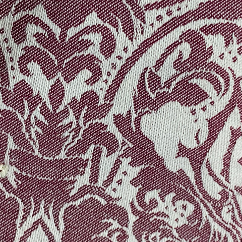 MR. GENTLEMAN Size 38 Burgundy White Damask Wool Notch Lapel Sport Coat