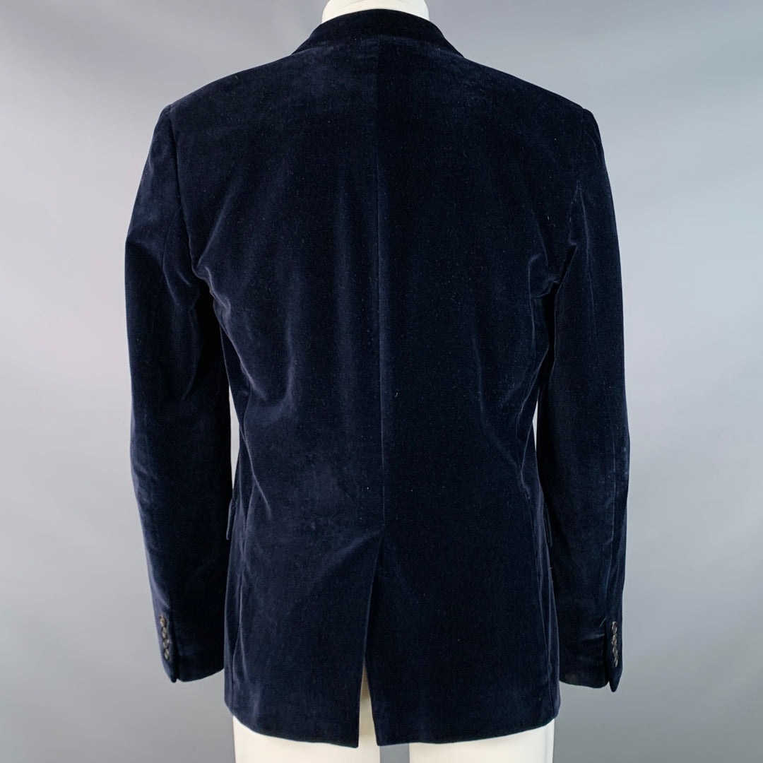 MARC JACOBS Size 40 Navy Cotton Velvet Notch Lapel Sport Coat