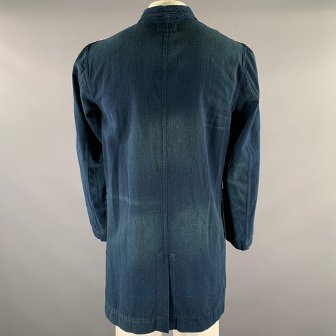 RRL by RALPH LAUREN Size L Navy Denim Cotton Coat