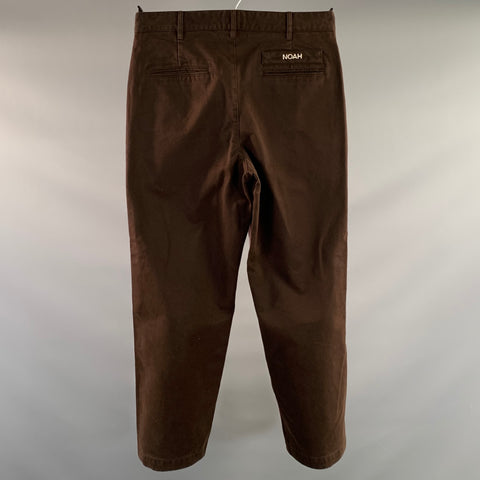 NOAH Size 30 Pink Brown Color Block Cotton Straight leg Casual Pants