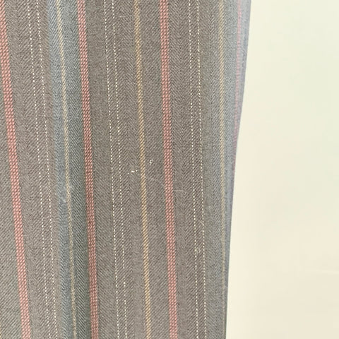 DOLCE & GABBANA Size 34 Black Burgundy Stripe Wool Flat Front Dress Pants