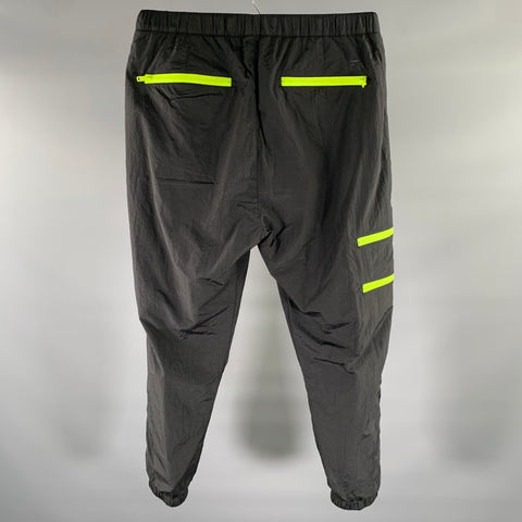 STAMPD Size M Black Green Nylon Joggers Casual Pants