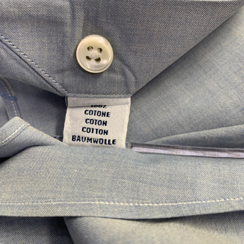 CIFONELLI Size M Blue Grey Cotton Spread Collar Long Sleeve Shirt