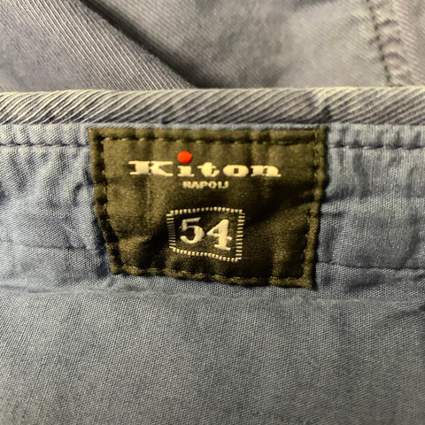 KITON Size 36 Navy Cotton Blend Button Fly Casual Pants