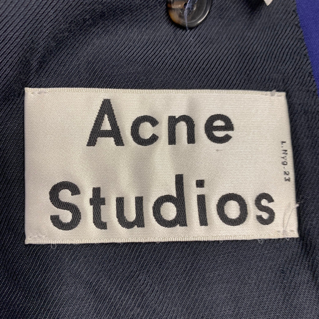 ACNE STUDIOS Size 36 Blue Wool Blend Notch Lapel Suit