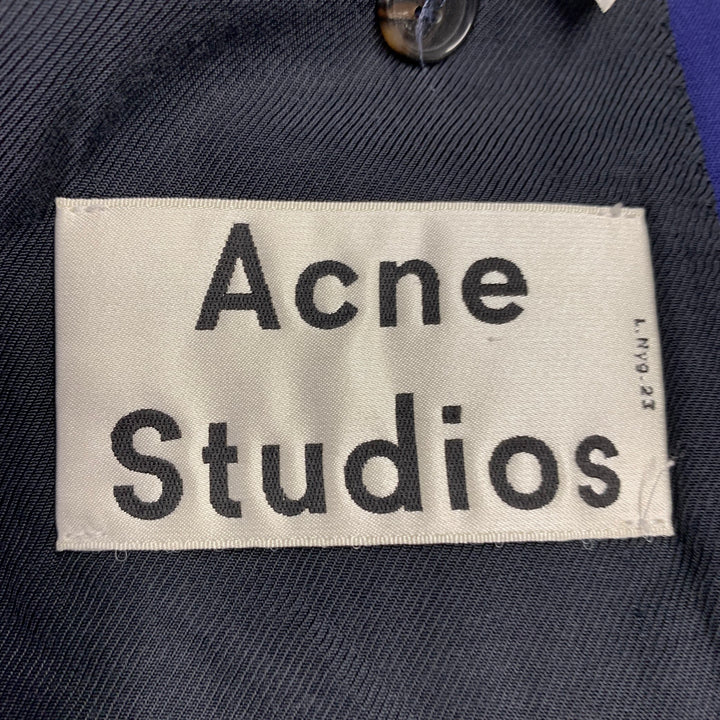 ACNE STUDIOS Size 36 Blue Wool Blend Notch Lapel Suit