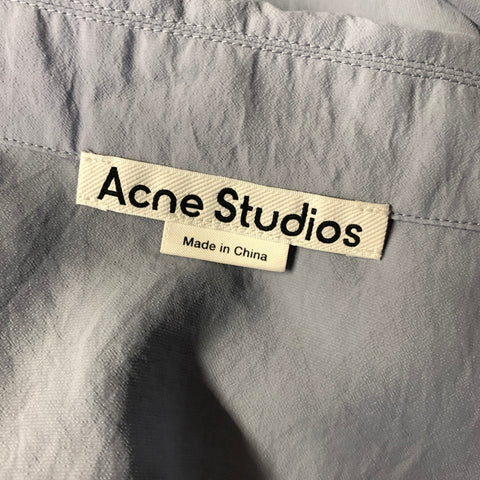 ACNE STUDIOS Size M Blue Light Blue Nylon Zip Long Sleeve Shirt