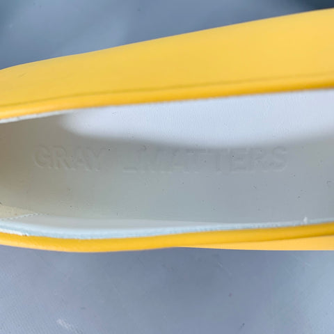 GRAY MATTERS Size 9 Mildred Classic Mustard Yellow Leather Almond Toe Pumps