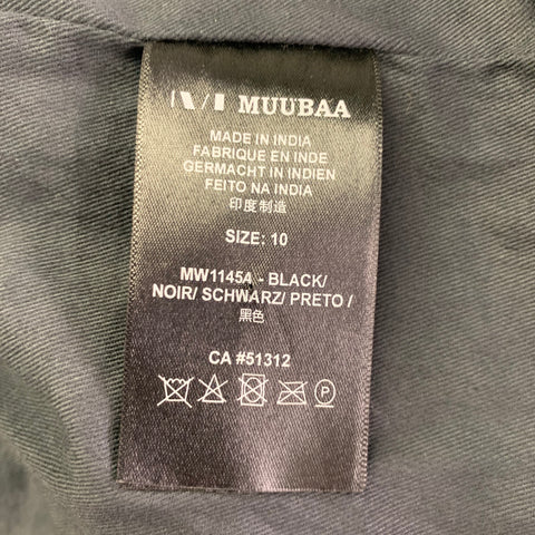MUUBAA Size 6 Black Studded Lambskin Leather Biker Jacket