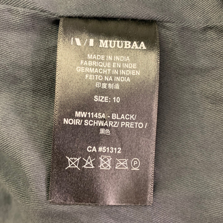 MUUBAA Size 6 Black Studded Lambskin Leather Biker Jacket