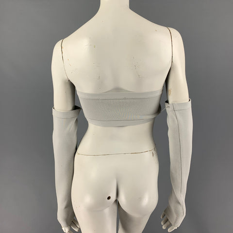 ZEYNEP ARCAY Size 2 Grey Viscose Polyester Convertible Off The Shoulder Top