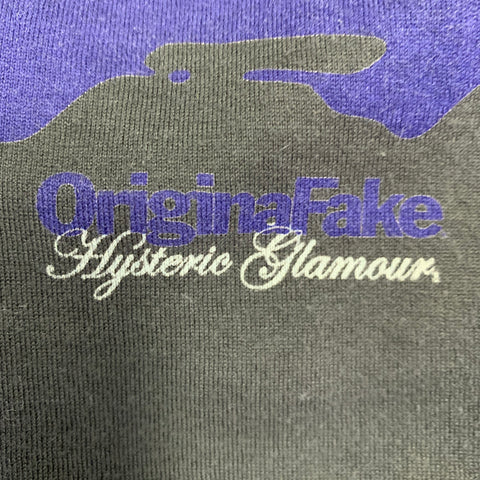 HYSTERIC GLAMOUR Size M Black Blue Print Cotton T-shirt
