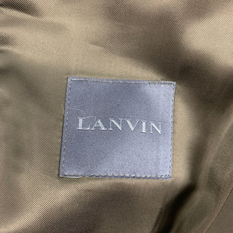 LANVIN Size 38 Black Wool Lycra Tuxedo Sport Coat